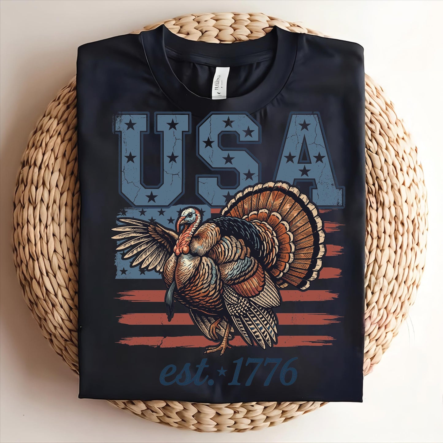 Wild Turkey USA PNG, 4th of July America 250 Hunting Sublimation, Hunting Bird Est 1776 Flag, Red White Blue Hunting, Digital Download __etsy:7977934569
