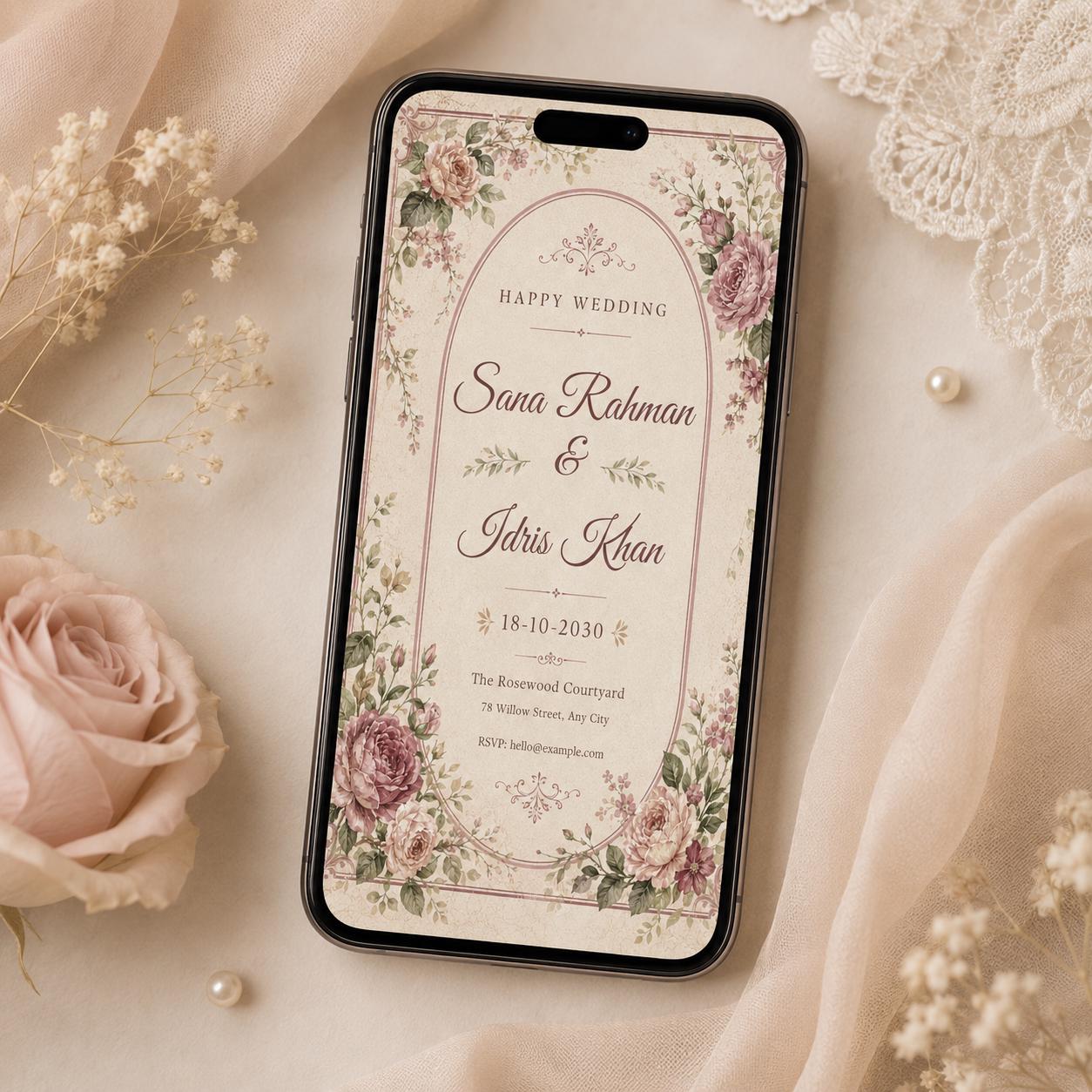 Wildflower Invite Set Vintage Floral Wedding Invitation Suite printable wedding invite boho Floral wedding invitation Garden Wedding Suite __etsy:8053437412