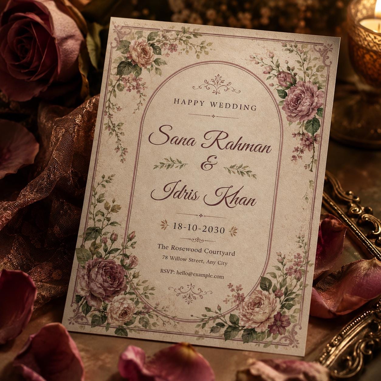 Wildflower Invite Set Vintage Floral Wedding Invitation Suite printable wedding invite boho Floral wedding invitation Garden Wedding Suite __etsy:8101353081