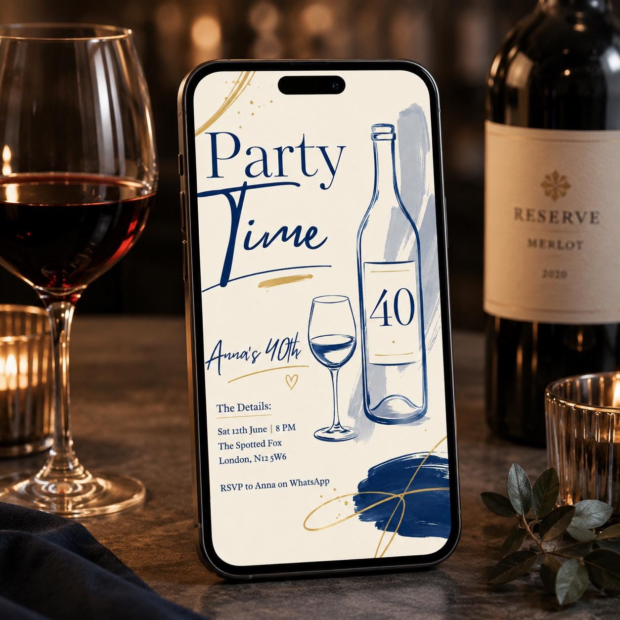Wine Birthday Invitation, Floral Winery Party, Wine Birthday Party Invite, Winery Celebration Printable Birthday Template, Canva Editable __etsy:8108186793