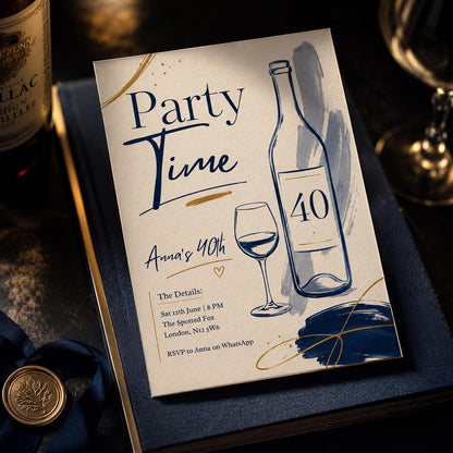 Wine Birthday Invitation, Floral Winery Party, Wine Birthday Party Invite, Winery Celebration Printable Birthday Template, Canva Editable __etsy:8108186799