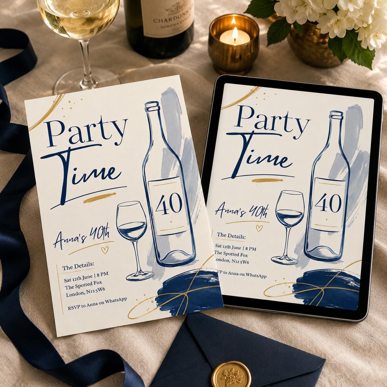 Wine Birthday Invitation, Floral Winery Party, Wine Birthday Party Invite, Winery Celebration Printable Birthday Template, Canva Editable __etsy:8060273454