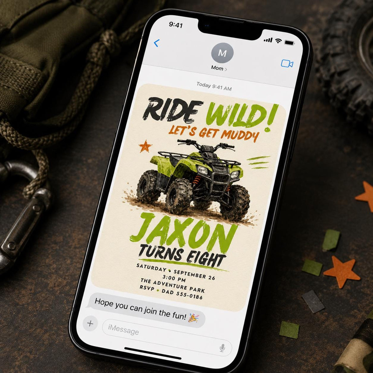 ATV Birthday Invitation — invitation you personalize in Canva
