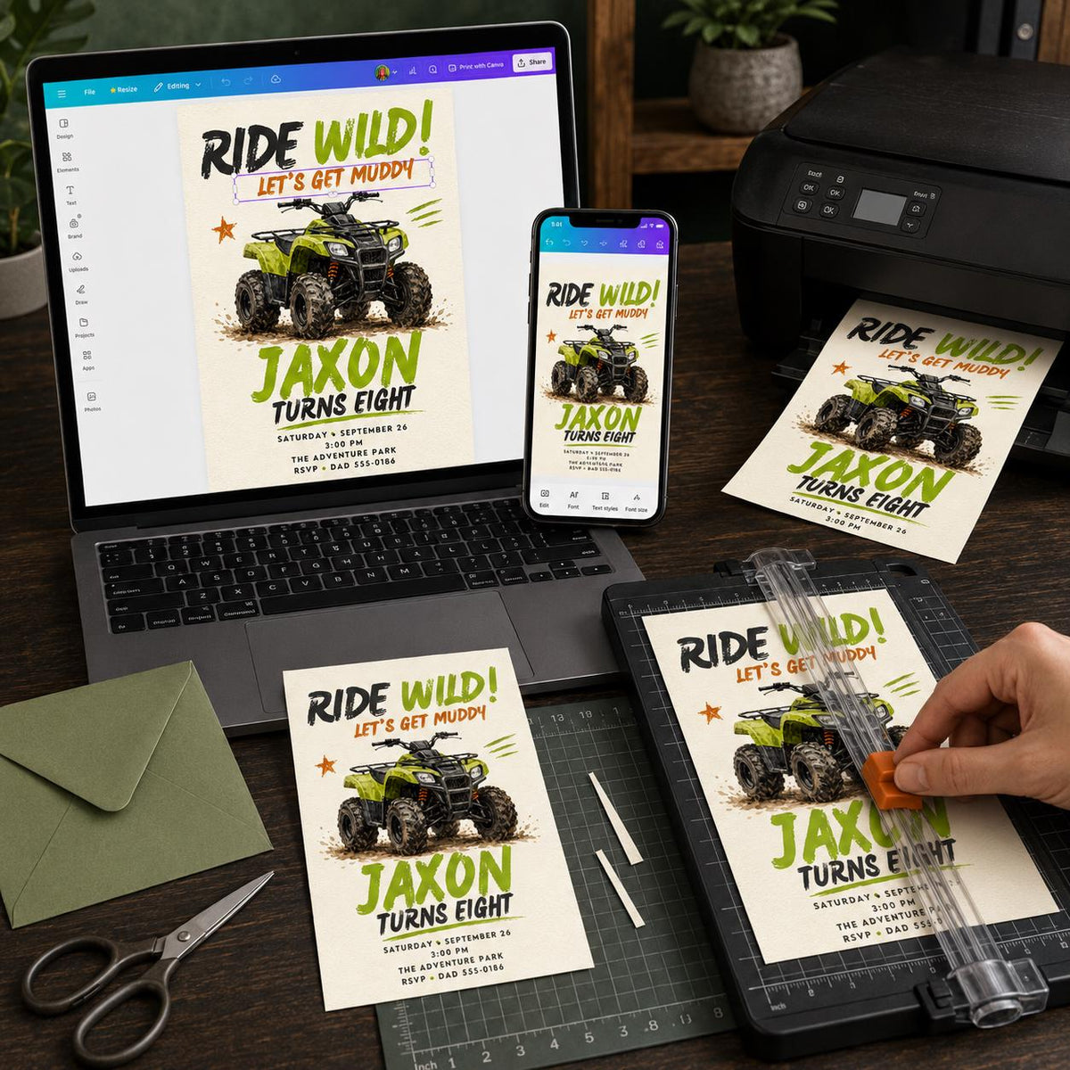 ATV Birthday Invitation — digital invitation, instant download