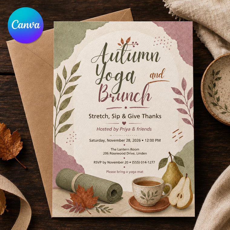 Autumn Yoga Brunch Invitation