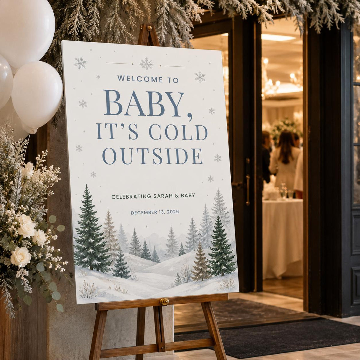 Baby Shower Welcome Sign — welcome sign you personalize in Canva