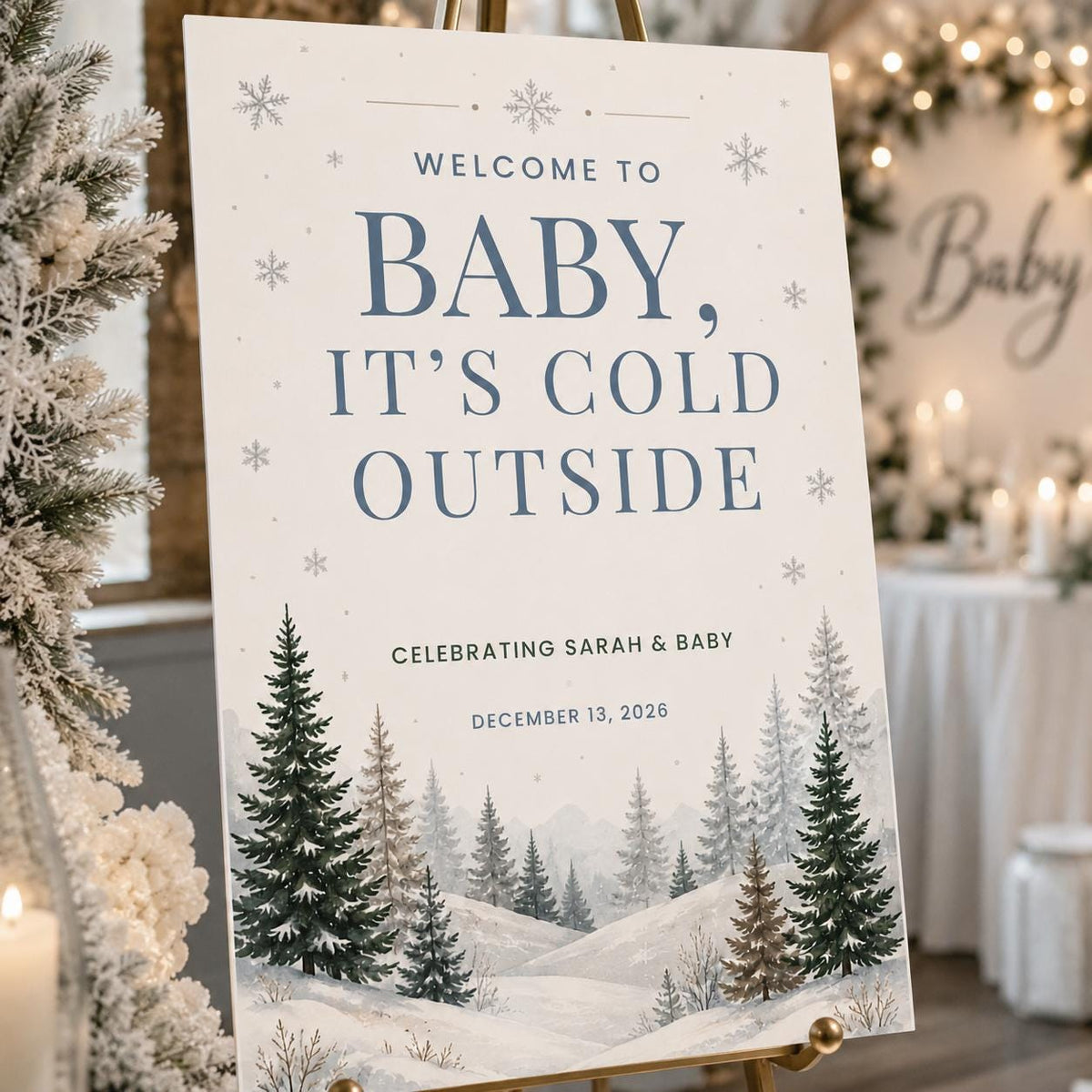 Baby Shower Welcome Sign — print-ready baby shower design from VoltBy