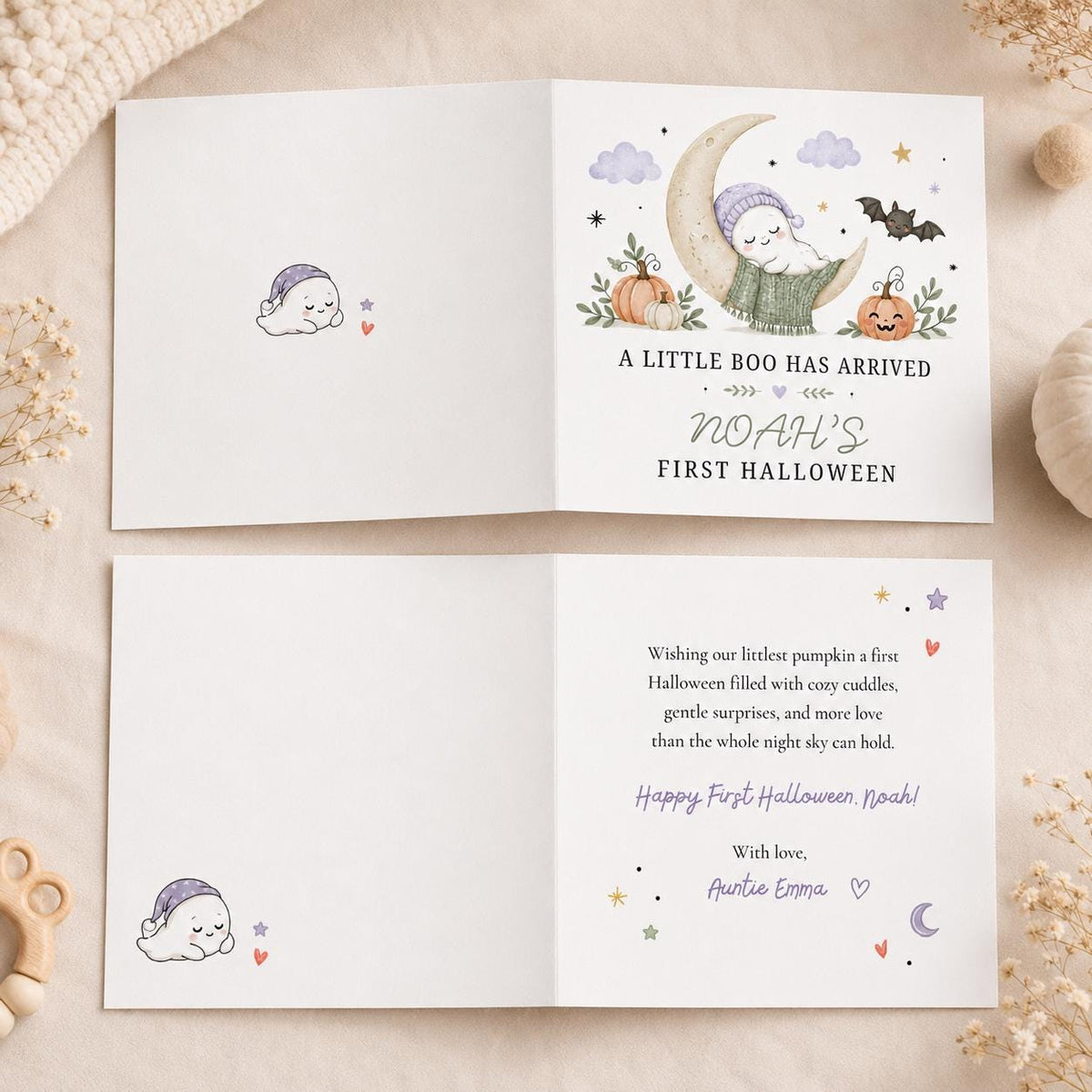 Baby's First Halloween Greeting Card — ghost design