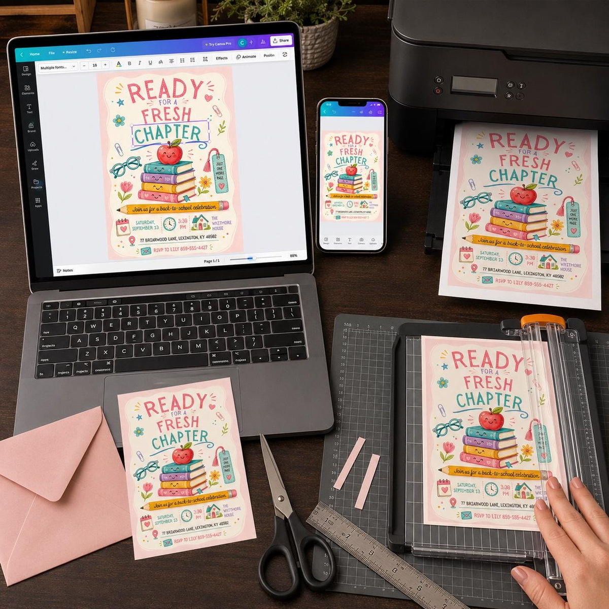 Back to School Invitation — invitation you personalize in Canva