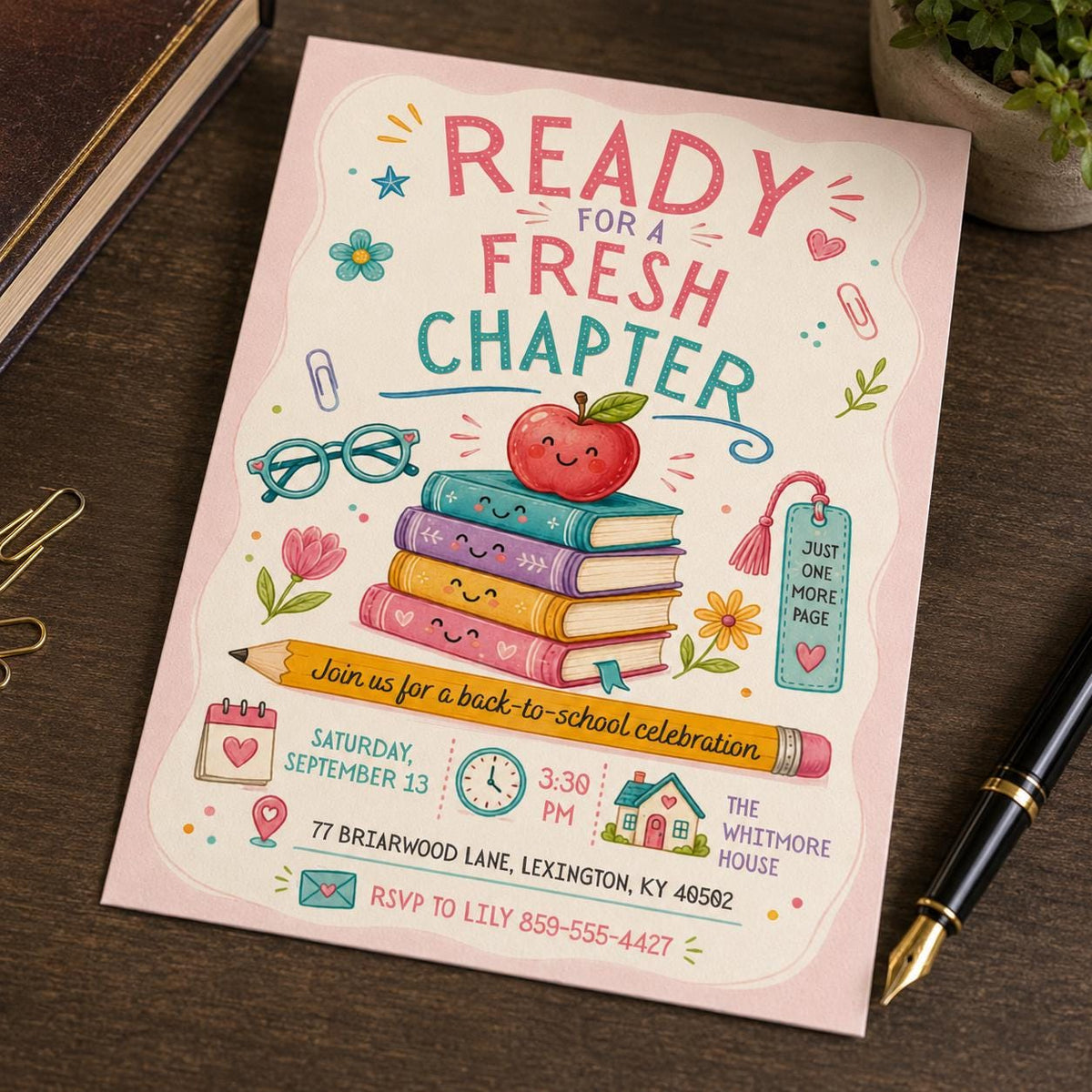 Back to School Invitation — print-ready back-to-school event design from VoltBy