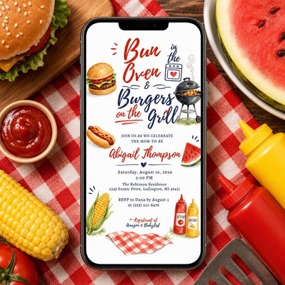 BBQ Baby Shower Invitation — digital invitation, instant download