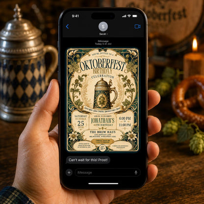 Beer 40th Birthday Oktoberfest Invitation — garden design