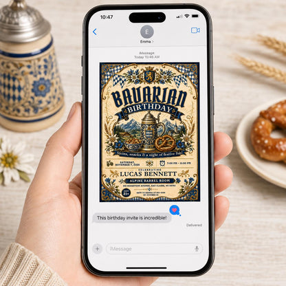 Beer Bavarian Birthday Invitation — invitation you personalize in Canva
