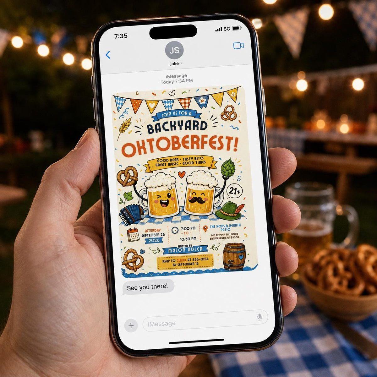 Beer Oktoberfest Invitation — invitation you personalize in Canva