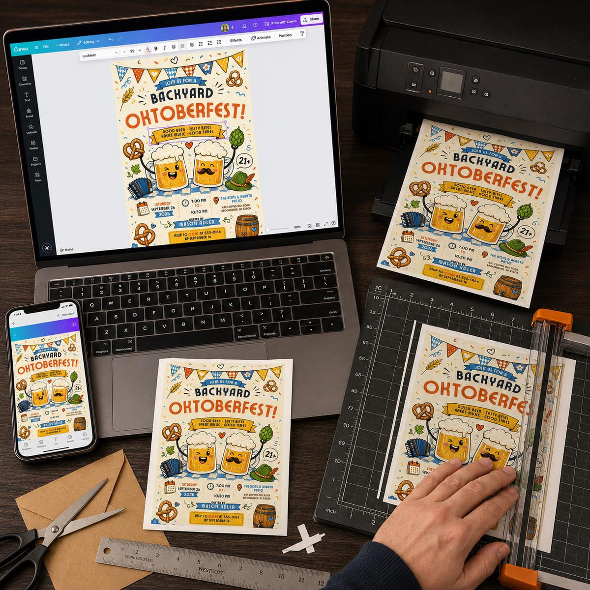 Beer Oktoberfest Invitation — digital invitation, instant download