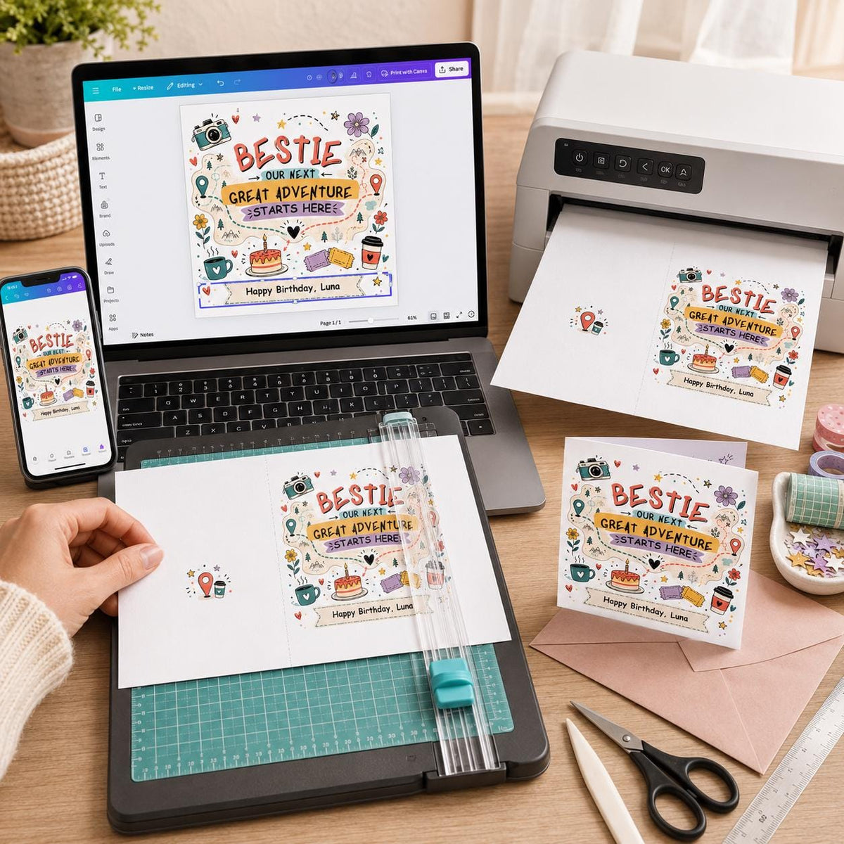 Best Friend Birthday Greeting Card — digital greeting card, instant download
