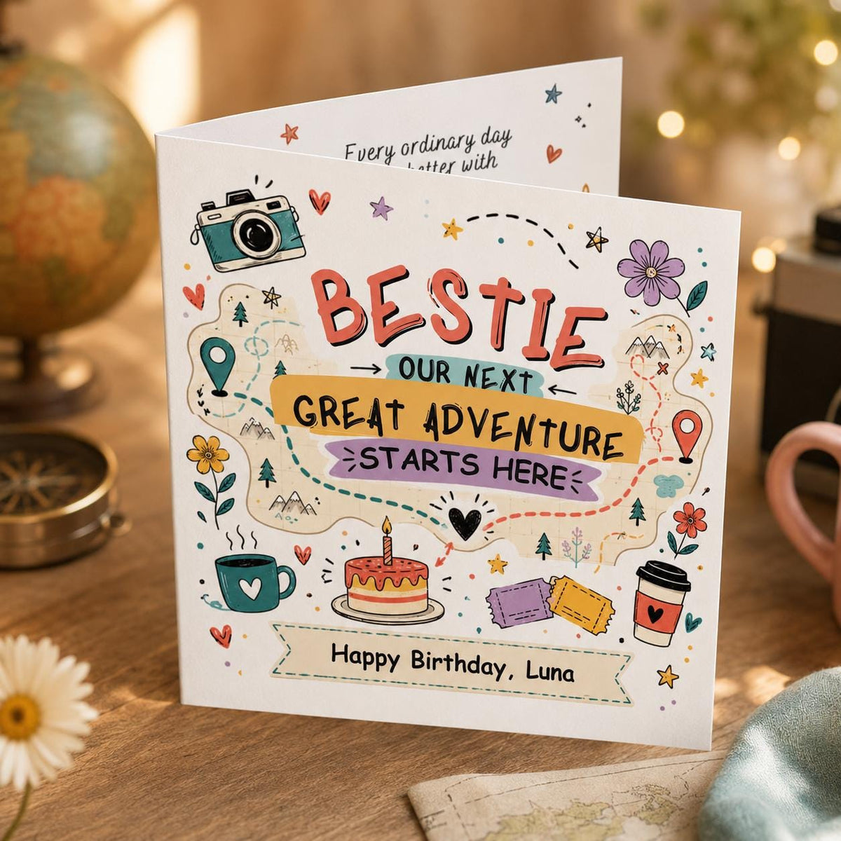 Best Friend Birthday Greeting Card — birthday party stationery by VoltBy