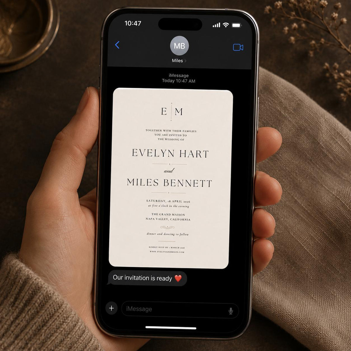 Black and White Minimalist Wedding Invitation — invitation you personalize in Canva