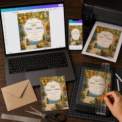Blue Engagement Party Invitation — print-ready engagement party design from VoltBy