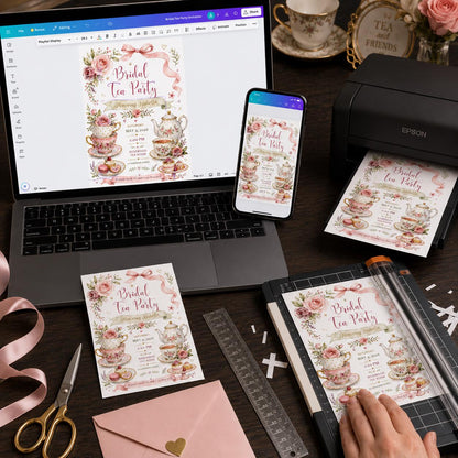 Blush Pink Floral Bridal Tea Party Invitation — garden design