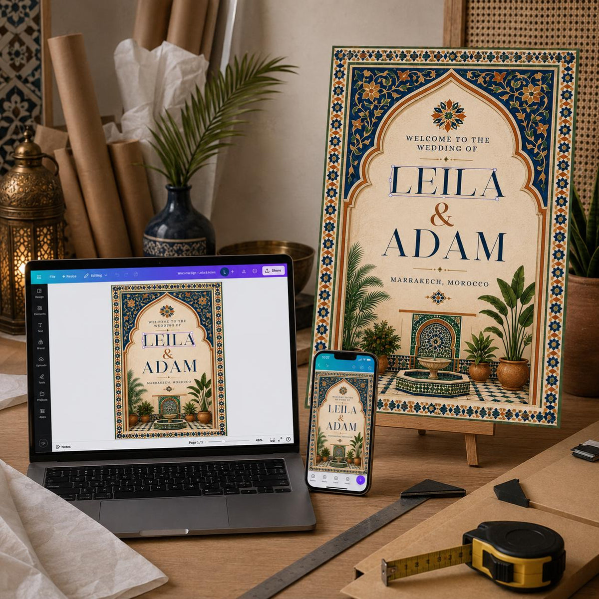 Boho Moroccan Wedding Welcome Sign — wedding stationery by VoltBy