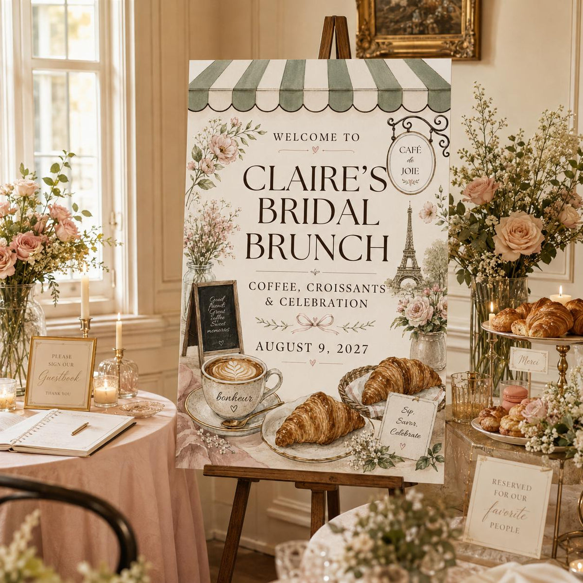 Bridal Brunch Welcome Sign — coffee design