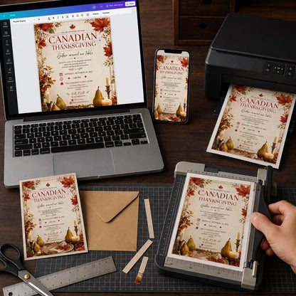 Canadian Thanksgiving Invitation — digital invitation, instant download