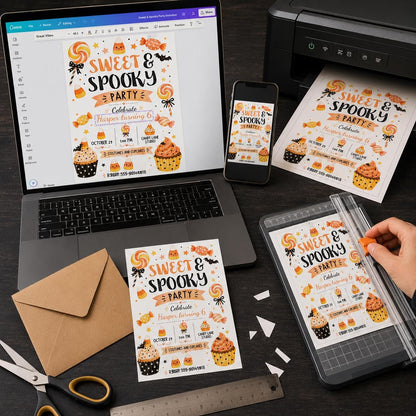 Candy Sweet and Spooky Birthday Invitation — invitation you personalize in Canva