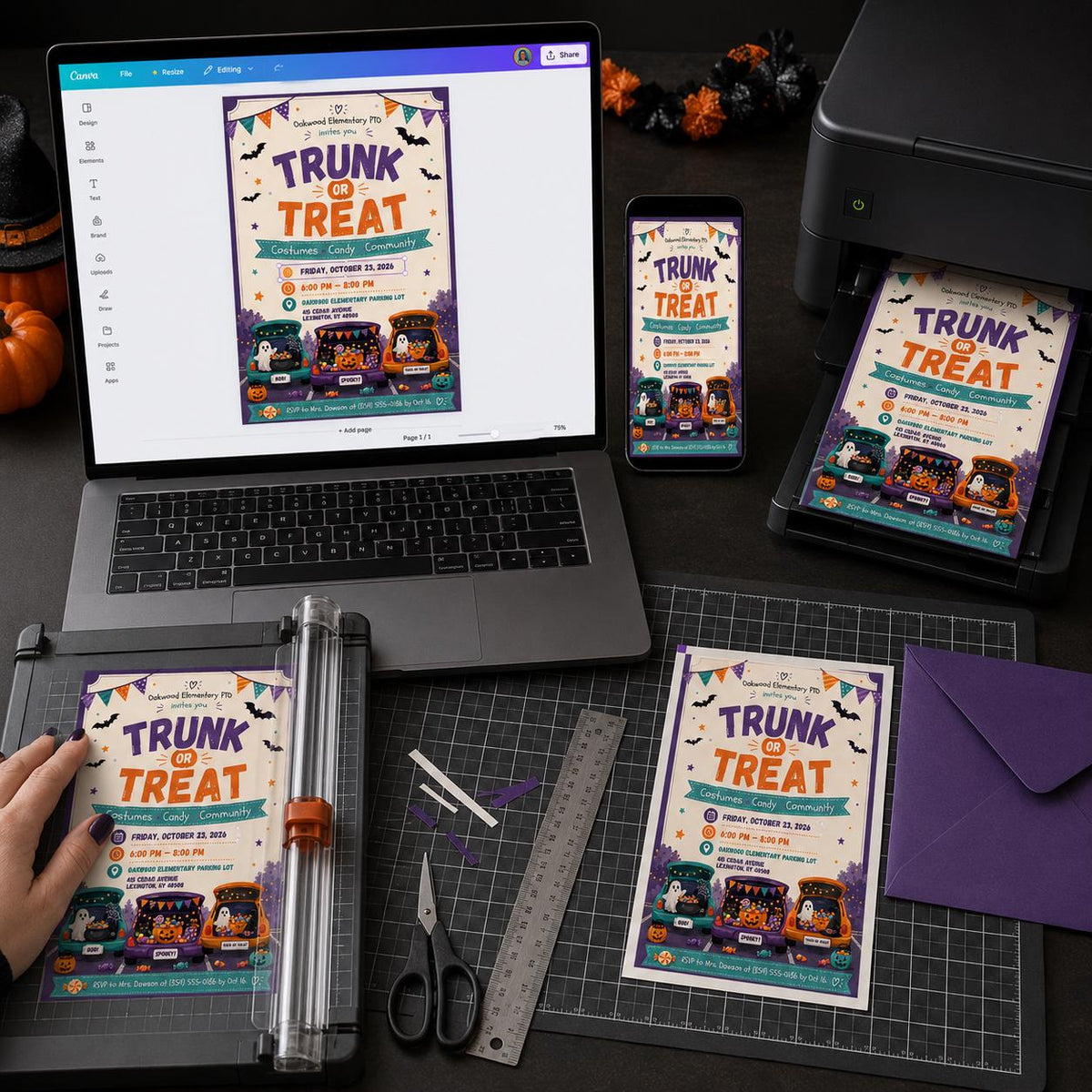 Candy Trunk or Treat Invitation — digital invitation, instant download