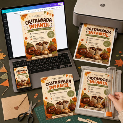 Castanyada Infantil Invitation — digital invitation, instant download