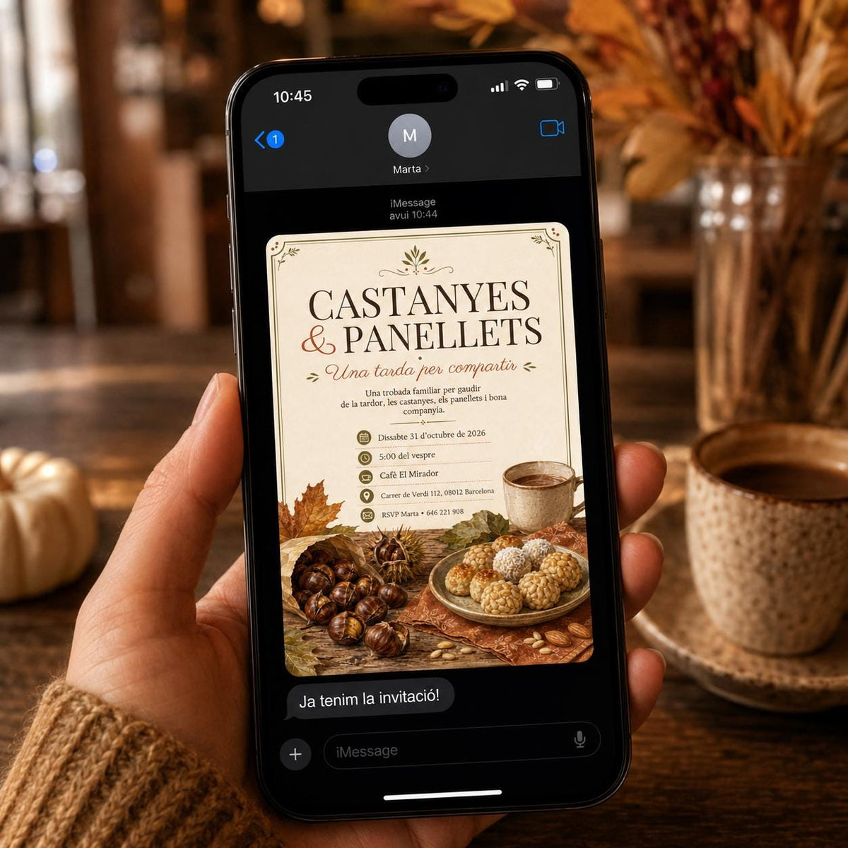 Castanyada Invitation — invitation you personalize in Canva