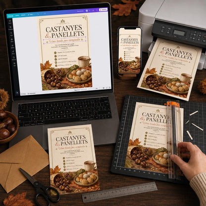 Castanyada Invitation — digital invitation, instant download