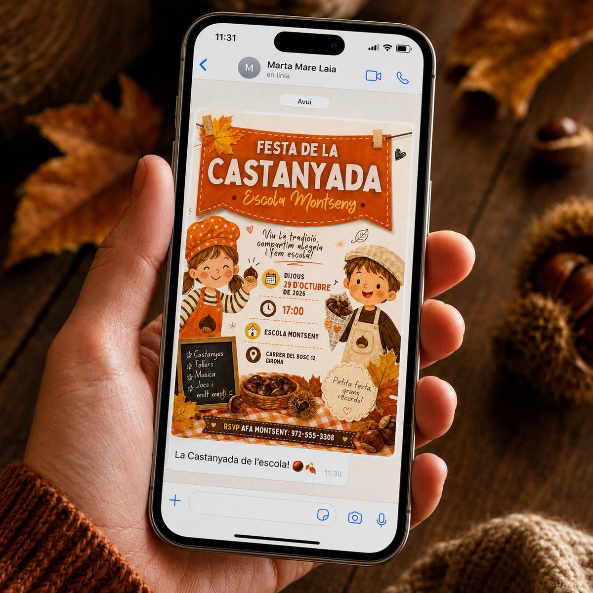 Catalan Castanyada Invitation — invitation you personalize in Canva