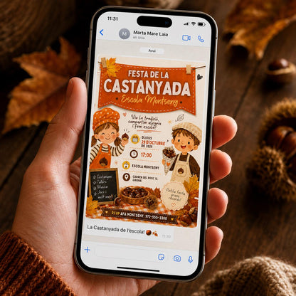 Catalan Castanyada Invitation — invitation you personalize in Canva