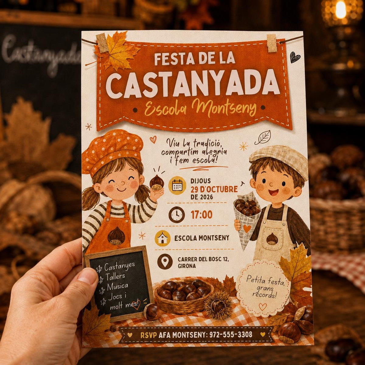 Catalan Castanyada Invitation — print-ready castanyada design from VoltBy