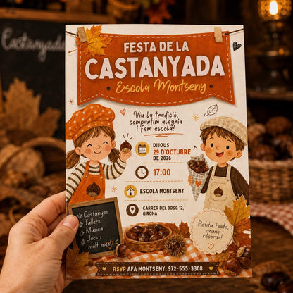 Catalan Castanyada Invitation — print-ready castanyada design from VoltBy