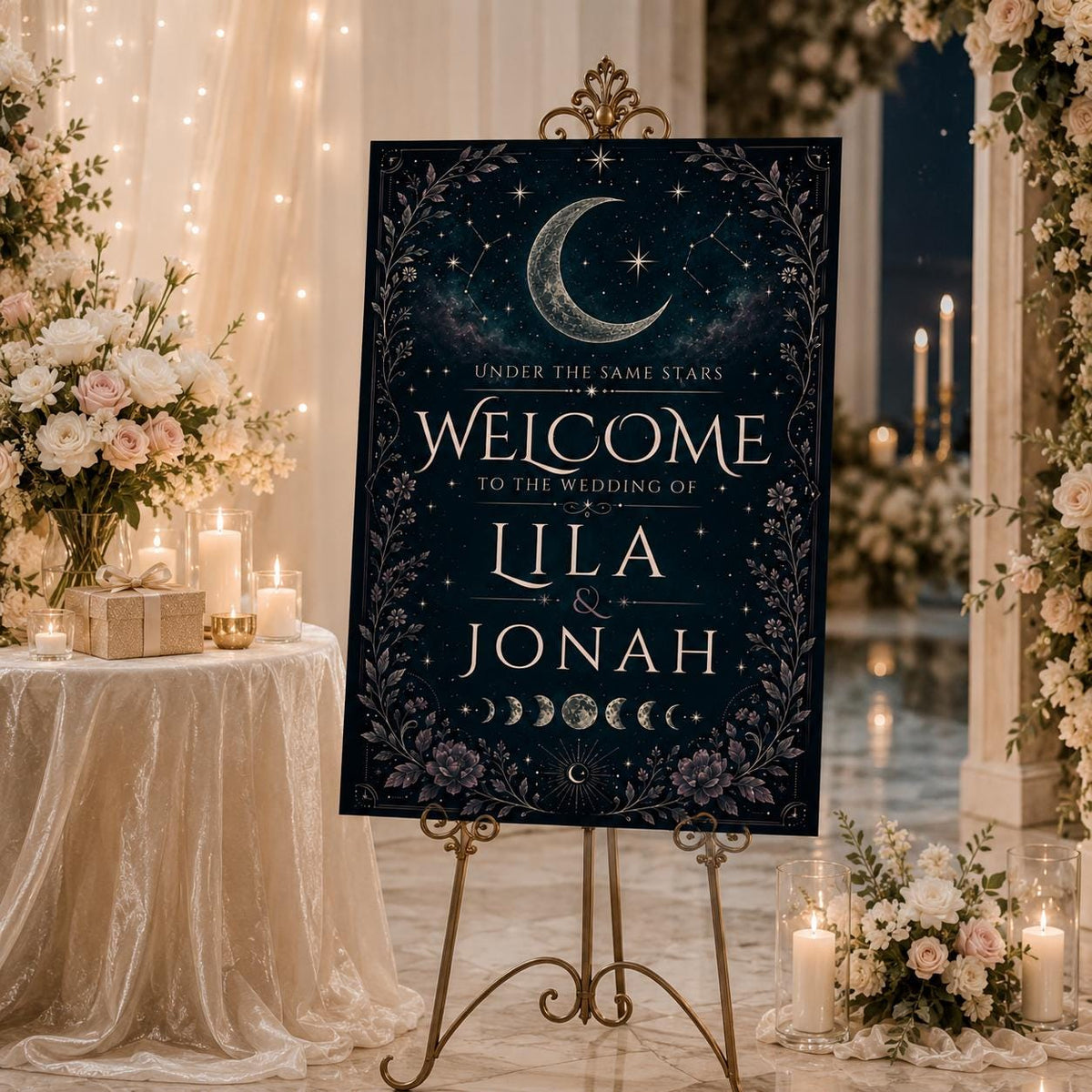 Celestial Wedding Welcome Sign — digital welcome sign, instant download