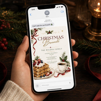 Christmas Brunch Invitation — invitation you personalize in Canva