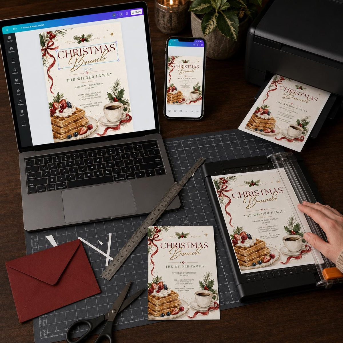 Christmas Brunch Invitation — digital invitation, instant download