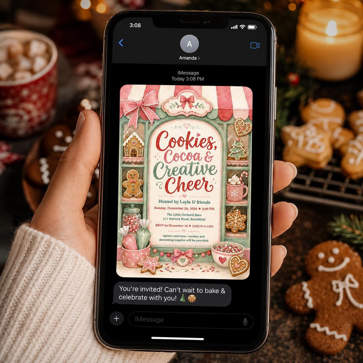 Christmas Cookie Decorating Party Invitation — invitation you personalize in Canva