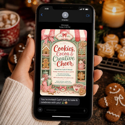Christmas Cookie Decorating Party Invitation — invitation you personalize in Canva