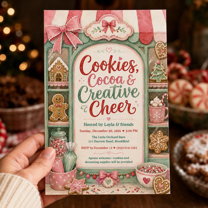 Christmas Cookie Decorating Party Invitation — print-ready Christmas celebration design from VoltBy