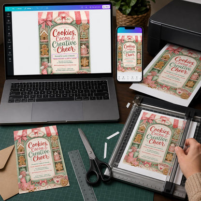 Christmas Cookie Decorating Party Invitation — digital invitation, instant download