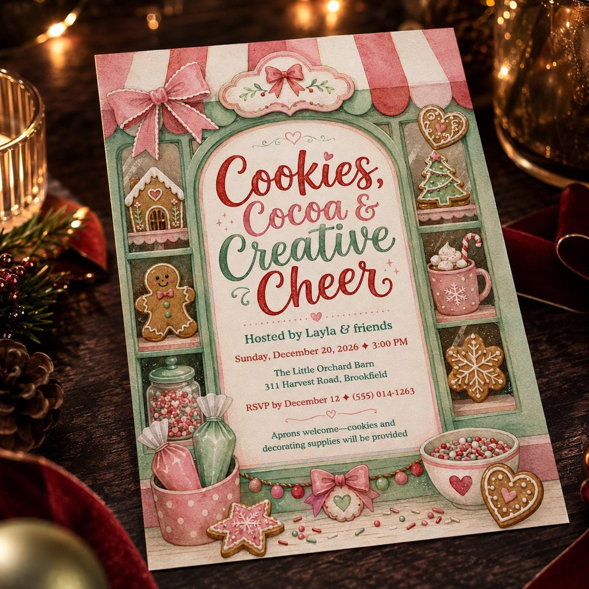 Christmas Cookie Decorating Party Invitation — Christmas celebration stationery by VoltBy