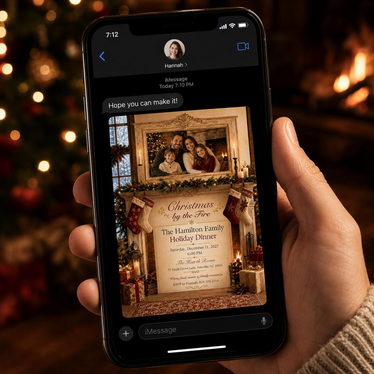 Christmas Dinner Invitation — invitation you personalize in Canva