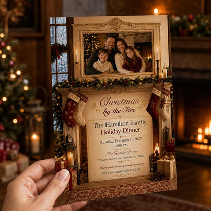 Christmas Dinner Invitation — print-ready Christmas celebration design from VoltBy