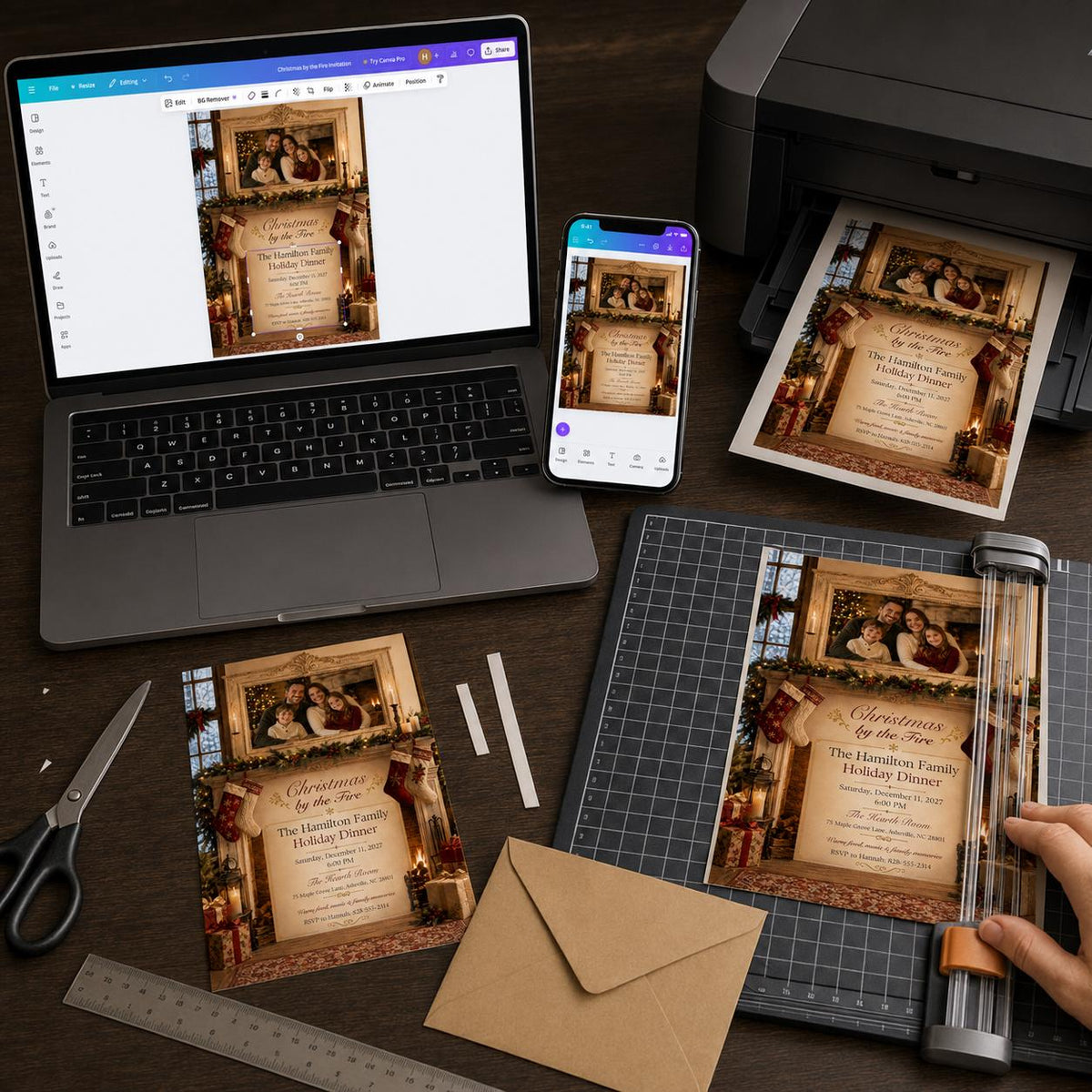 Christmas Dinner Invitation — digital invitation, instant download