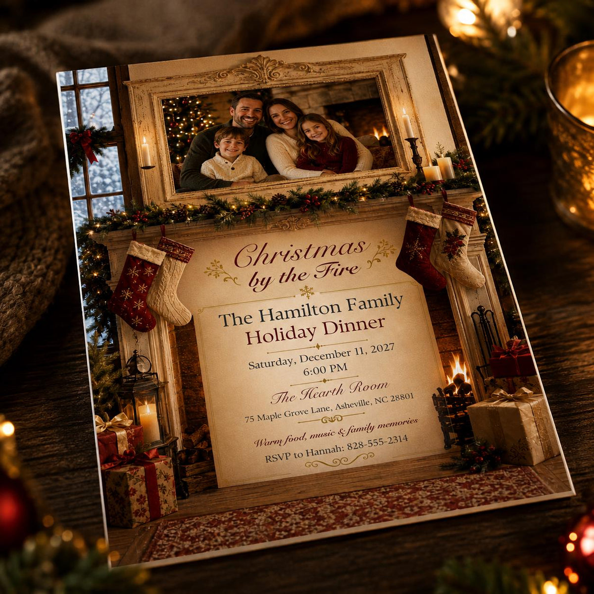 Christmas Dinner Invitation — Christmas celebration stationery by VoltBy
