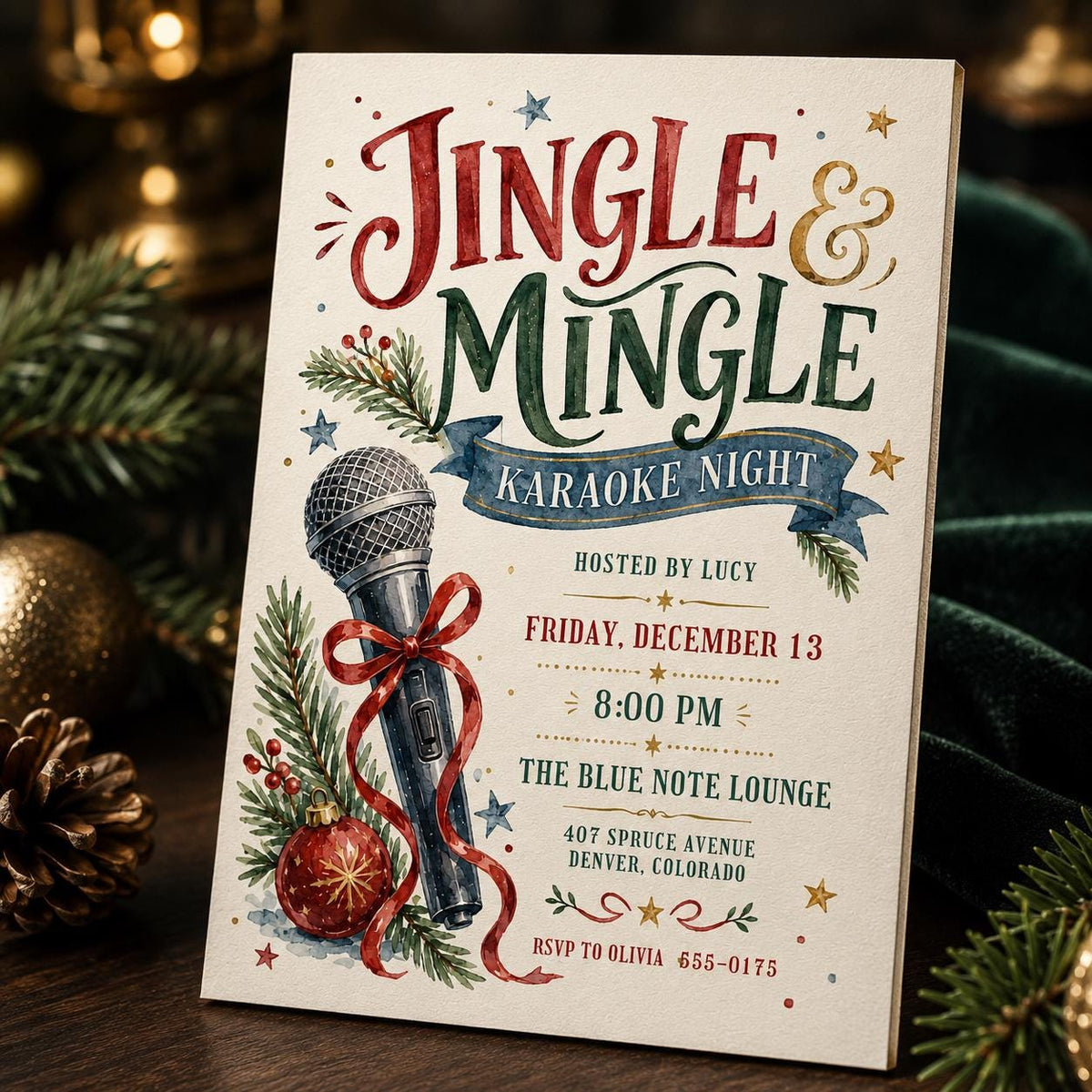 Christmas Karaoke Invitation — digital invitation, instant download