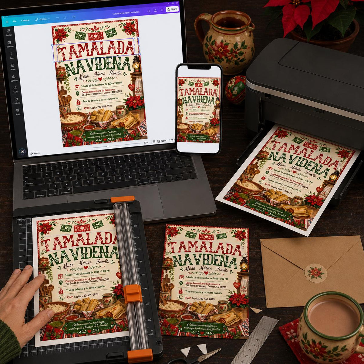 Christmas Tamalada Invitation — digital invitation, instant download